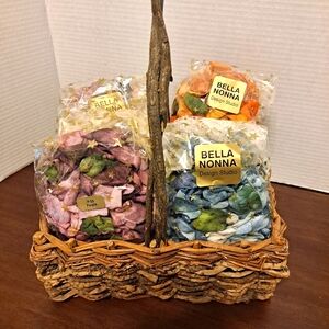 Bella Nonna Petals for Quilting Sewing Crafts 6 Bags and Twig Basket